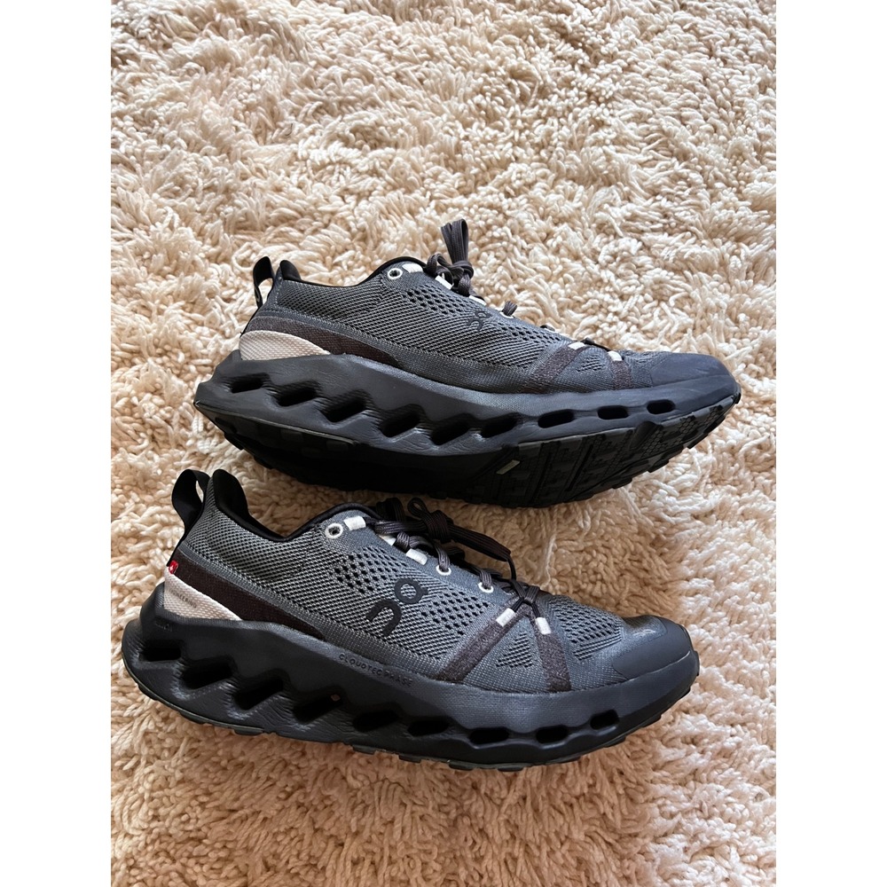 On Cloudsurfer Trail Black Gray Eclipse Running Shoes Women's Size 9.5 EUC